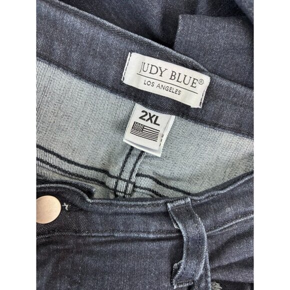 Judy Blue women's 2XL dark wash high rise flare stretch denim jeans - Picture 7 of 8